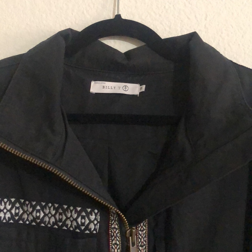 NWOT Billy T StitchFix Mixed Media Utility Jacket Black with Embroidery - Picture 5 of 5